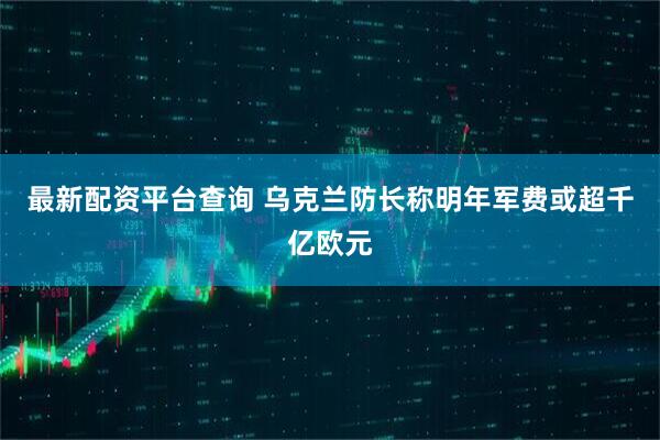 最新配资平台查询 乌克兰防长称明年军费或超千亿欧元