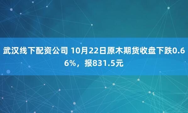 武汉线下配资公司 10月22日原木期货收盘下跌0.66%，报831.5元