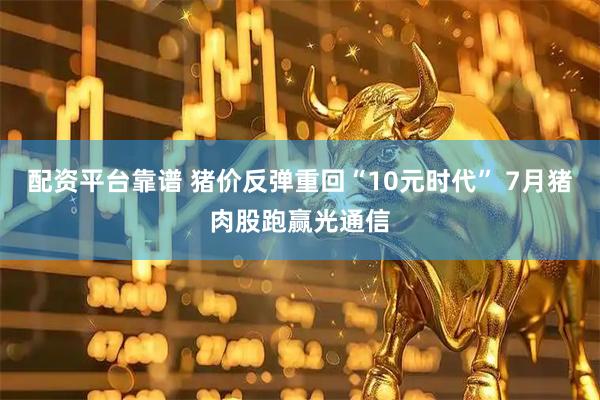 配资平台靠谱 猪价反弹重回“10元时代” 7月猪肉股跑赢光通信